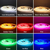 Fabricant en gros Bande LED COB flexible 12 volts 24 volts blanc chaud 12v 24v Bande LED COB pour rétroéclairage de télévision