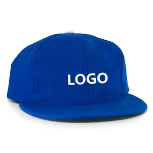 قبعة صوف بشعار مخصص قبعة صوف سناباك غير منظمة باللون الأزرق مع شعار مطرز بالفيلت