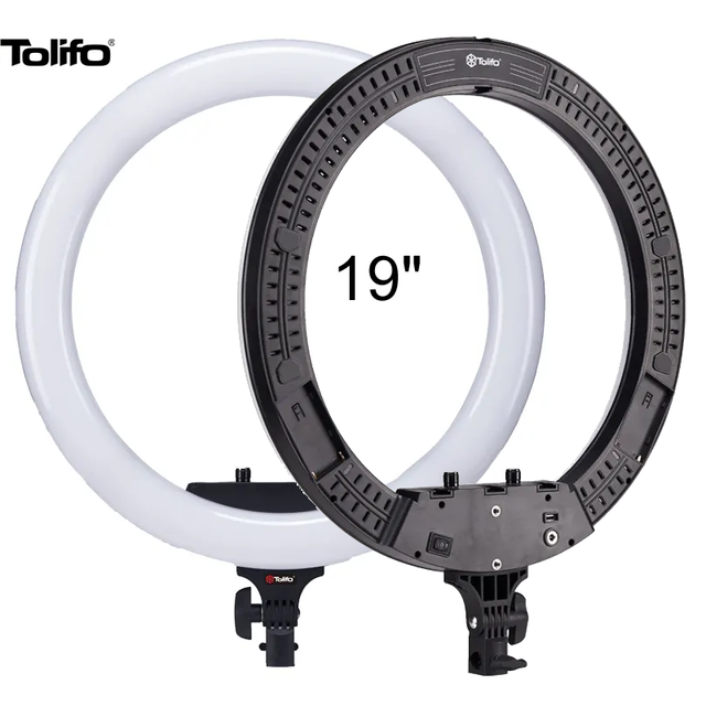 Tolifo Photo Light Manufacturer High Quality Bicolor 19inch Bright LED Ring Light VS Ringlight 18 Inch