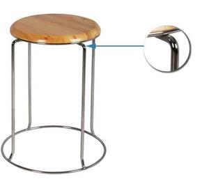 Taburete de bar moderno de hierro y madera de granja, asiento redondo de madera, diseño sin respaldo y reposapiés incorporado para un estilo elegante y cómodo - Product Image 4