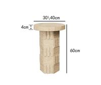 Offre Spéciale Table d'appoint de forme ronde de style simple Table basse en travertin naturel beige moderne pour salon de luxe