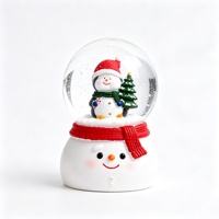 Globo de Nieve de Resina con Dibujos Animados Navideños, Figura de Animal Adorable, Adorno de Bola de Nieve, Recuerdo Navideño, Regalo, Decoración para Mesa del Hogar