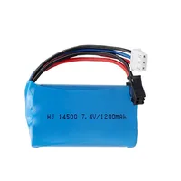 1-5 buah 7.4V 1200mAh baterai Lipo 14500 SM untuk mainan listrik air peluru pistol mainan 7.4V baterai isi ulang kendaraan RC mainan
