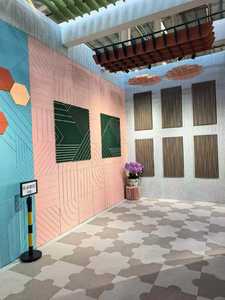 Panel <span class=keywords><strong>Acústico</strong></span> de Fibra de Poliéster Ecológico, Color Personalizado, Ignífugo, Alto NRC, Panel Absorbente de Sonido - Product Image 3