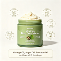 Masque capillaire démêlant et hydratant en profondeur Kinodin 500ml à la Moringa, crème démêlante pour cheveux secs, anti-casse, marque privée