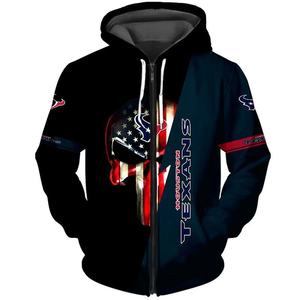 Venta caliente 2024 Calentamiento Impresión 3D Todos los 32 equipos Club de fútbol Cremallera Sudadera Buffalo Bills San Francisco 49ers - Product Image 2