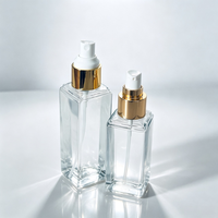 Flacon cosmétique carré en PET 120ml 150ml avec pompe, emballage plastique personnalisé pour lotion et crème pour le visage