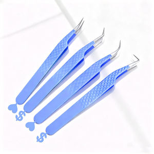 プライベートブランド用ファイバーチップボリュームラッシュピンセット ステンレス製 75° 90° ポインテッドカーブ まつげエクステピンセット - Product Image 1