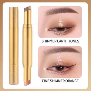 Sombra de Ojos Tricolor en Barra, Resistente al Agua, de Larga Duración, Bálsamo Labial y para Ojos en Tubo Dorado - Product Image 2