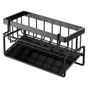 One Piece Kitchen Storage Rack 1 Layer Adjustable Multi Functional Draining Rack <b>For</b> <b>Sink</b> Sponge Hand Sanitizer - Product Image 2