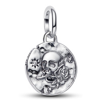 Breloque médaillon S925 pour la fabrication de bijoux bracelets, pendentif en forme de cœur avec motifs de danse, collection HALLOWEEN double lot