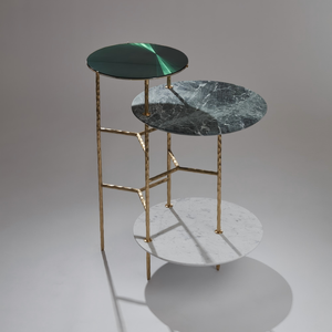 Mesa <span class=keywords><strong>Consola</strong></span> Moderna de Mármol con Soporte Metálico, Duradera, Ecológica, Estable, Fácil de Limpiar, Mueble para Sala de Estar - Product Image 1