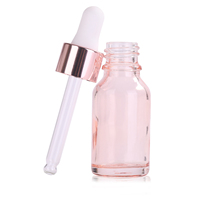 Flacon compte-gouttes en verre rose mat avec boîte, 10 ml, 15 ml, 20 ml, 30 ml, 50 ml, 100 ml, pour huile essentielle et emballage de collyre