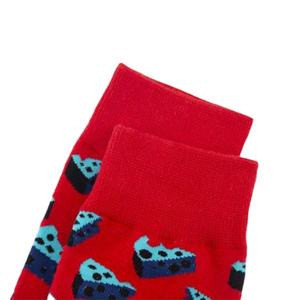 Design fantasia chitarra leopardo formaggio cubo magico cioccolato cerchio calzini per gli uomini - Product Image 5