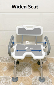 Chaise de <span class=keywords><strong>douche</strong></span> médicale en alliage d'aluminium avec accoudoirs, dossier réglable, légère, antidérapante, pour personnes âgées, capacité de 136 kg - Product Image 5