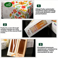 Boîte à sandwich triangulaire jetable en papier kraft de qualité alimentaire VVG avec fenêtre, emballage à emporter pour petit-déjeuner, restaurant