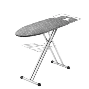 OEM/ODM Mesh Top Folding Ironing Board With Garment Rack and Big Iron Rest