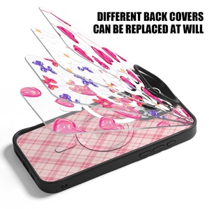 เคสโทรศัพท์แบบแม่เหล็กถอดได้ 3-in-1 ลายหัวใจสีชมพูสไตล์สาวหวาน สำหรับ <span class=keywords><strong>iPhone</strong></span> 16 15 14  วัสดุ PC ใส พร้อมลายพิมพ์ - Product Image 3