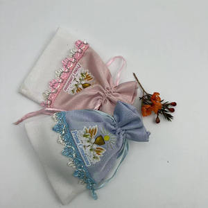 Pochette cadeau et bonbons en coton bleu et rose 10*14cm pour la première <span class=keywords><strong>communion</strong></span> sacs en velours créatifs - Product Image 2