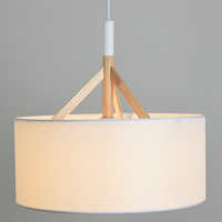 Luminaire suspendu en tissu de style scandinave moderne, luminaire suspendu en bois nordique, lustre E27 pour la décoration intérieure
