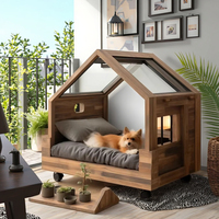 Maison pour animaux de compagnie de luxe moderne en bois écologique à motif animalier, fermeture à bouton, pour intérieur toutes saisons, niche, villa pour chien, enclos Centuryart