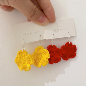 Pendientes colgantes Vintage tejidos a mano Uionen 1036 para mujer, ciruela de colores geométricos a la moda, hechos principalmente de aleación - Product Image 3