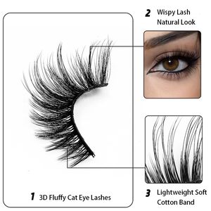 New Design Foxy Winged Cat Eye <b>Lashes</b> Angel Wing Natural Silk <b>Lash</b> Faux <b>Mink</b> fox Fluffy Eye <b>Lashes</b> - Product Image 4