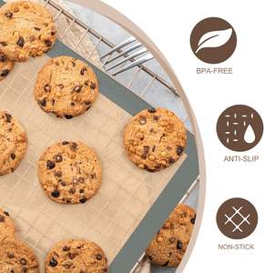Tapis <span class=keywords><strong>de</strong></span> cuisson en silicone, lot <span class=keywords><strong>de</strong></span> 3, réutilisable, antiadhésif, sans BPA, sans <span class=keywords><strong>fibre</strong></span> <span class=keywords><strong>de</strong></span> <span class=keywords><strong>verre</strong></span>, plaque <span class=keywords><strong>de</strong></span> cuisson pour biscuits, pain, fournitures <span class=keywords><strong>de</strong></span> pâtisserie - Product Image 3