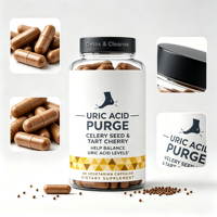 Complément alimentaire pour le soutien de l'acide urique sous marque privée, logo personnalisé, fabricant OEM ODM, faible MOQ, 60 capsules végétariennes saines