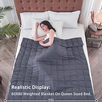 Couverture lestée en coton de couleur unie, écologique, du fabricant OEM, avec housse en microfibre