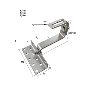 Wholesale RN Solar Tile Roof Solar Mounting Bracket System Stainless Steel Hook Kit For PV Panel Mount System