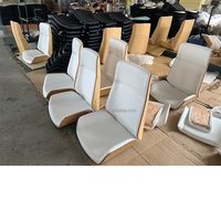 Chaise de bureau ergonomique moderne réglable en similicuir blanc