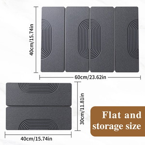 Tapis de séchage pour vaisselle en terre de diatomée pour comptoir de cuisine, super absorbant, pliable, pour sécher rapidement la vaisselle, les bouteilles et les tasses - Product Image 4