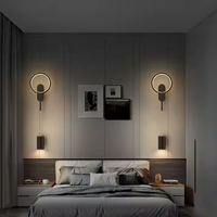 Applique murale moderne en fer doré avec surface acrylique, garantie 2 ans, lampe de lecture LED pour chambre d'hôtel, usage intérieur