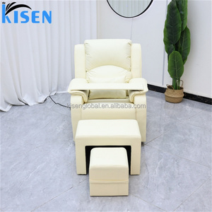Kisen Luxury Modern Professional Adjustable High Back Reclining Pedicure Spa <b>Chair</b> Electric Nail Salon Use 7-Color LED Lamp - Product Image 3