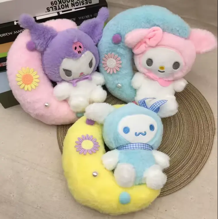 High Quality Cartoon Cute Kuromi Melody Cinnamoroll Stuffed Animal Toys Soft Cotton Plush 3D Dolls Toys Birthday Gifts For Kids