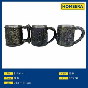 แก้วมักตกแต่งทำจากเรซินและสแตนเลสสีผสม D85 x H115cm - Product Image 1