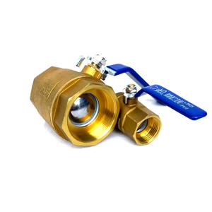 Válvula de bola de latón de 1/2 pulg., 1 pulg., 2 pulg. PN16 con rosca interna hembra, doble disco, NPT FNPT, para agua y gas, 600 WOG - Product Image 4