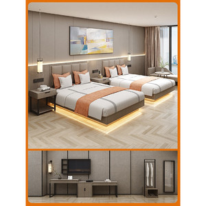 Hotel Furniture Standard Room Full Set Hotel-Grade King-Size <b>Beds</b> Apartment Guest Rooms Customized Eco-Friendly - Product Image 2
