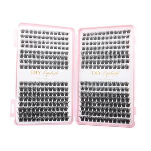 Clusters de cils Mega Volume 200D à étiquette privée personnalisée, 10-16 mm, cils 3D moelleux, kit de clusters de cils synthétiques, cheveux segmentés, livre de cils - Product Image 3