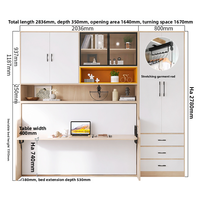 Meubles de maison économiseurs d'espace, lit mural pliable Murphy avec bureau intégré pour les chambres
