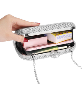 Borsa <span class=keywords><strong>da</strong></span> <span class=keywords><strong>Sera</strong></span> di Lusso con Diamanti, Pochette Dorata di Alta Qualità per Matrimoni - Product Image 5