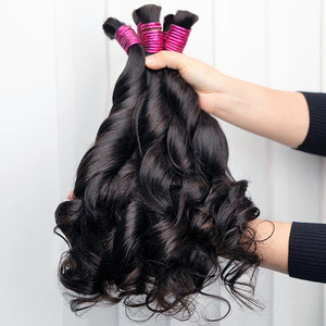100g di Capelli Indiani in Bulk per Trecce, Ricci Francesi, Trecce Boho, Onde Morbide, Ricci Elastici, Estensione di Colore Scuro Solo per Permanente - Product Image 6