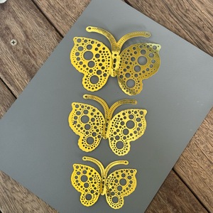 MOYI - Decoraciones de Pastel con Mariposas 3D Brillantes, 12 Piezas/Juego, Decoración Floral Dorada para <span class=keywords><strong>San</strong></span> Valentín, Bodas y Aniversarios - Product Image 6
