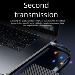 สายดาต้า Type-C 3.2 3A 60W ชาร์จเร็ว 10Gbps ป้องกันสัญญาณรบกวน ตัวนำทองแดงแท้ สายไนลอน สำหรับกล้อง ที่ชาร์จในรถยนต์ แล็ปท็อป ฮาร์ดดิสก์ภายนอก - Product Image 2