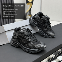 Chaussures de luxe pour hommes et femmes, baskets de marche épaisses noires en maille synthétique de haute qualité, nouvelle collection