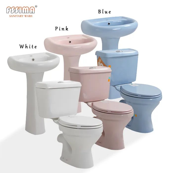 Africa wc set lavabo wc twyford Ghana due pezzi Water armadio sanitari in ceramica Set da bagno con lavabo