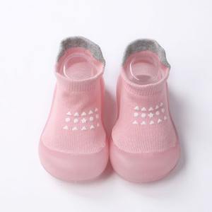 Vente Directe Usine Printemps Chaussons Chaussettes Anti-Dérapantes en Caoutchouc Tricotées en Coton pour Bébé Fille Garçon Premiers Pas - Product Image 4