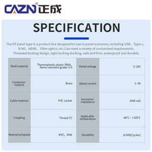 Waterdicht Type C Schroefdraad Mannelijk Naar Vrouwelijk Ep Recht Plug 20Gbit/S Versie 3.0/<span class=keywords><strong>3.2</strong></span> 0.3M 0.5M 1M Voor Stroomtoepassing - Product Image 5