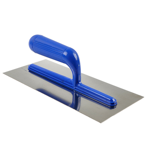 Spatule à carrelage dentée de qualité industrielle DIY 0,6 mm, manche en plastique carbone, truelle pointue en acier inoxydable, lame de 11 po, 28x12cm, pour plâtrage - Product Image 1